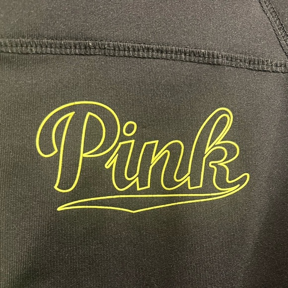 PINK size small zip up sweater, black and yellow. - Picture 4 of 7